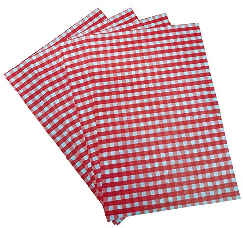 Advance Baker Bag 1000 Red Gingham Greaseproof Baking Sheets, 235 x 323mm
