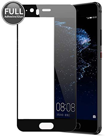 E-Hamii Verbessert 3D Schutzfolie für Huawei P10 Plus (Schwarz) Vollbild Geklebt Vollständige Displayschutzfolie, Fingerabdruck-resistent und Anti-Burst, 9H Anti-Kratz