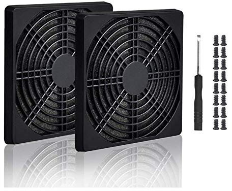 Easycargo 4pcs 120mm Fan Filter Grill Black with Screws (120mm)