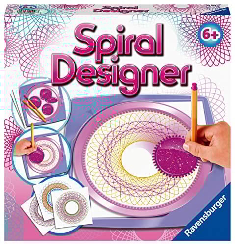 Ravensburger Spiral-Designer Girls 29027, Zeichnen Lernen für Kinder ab 6 Jahren, Zeichen-Set mit Schablonen für farbenfrohe Spiralbilder und Mandalas
