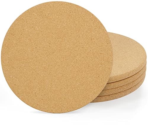 Belle Vous Sottopentola Sughero Rotondo (Confezione da 4) - 21,6 cm di Diametro, 1 cm di Spessore - Sottobicchieri Sughero Utilizzati per Bicchieri, Superfici della Cucina, Bollitori, Pentole, Padelle