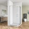 Huiyang 800 x 800 mm Quadrant Shower Door 6mm Safety Glass Sliding Shower Enclosure with Stainless Steel Handle, Chrome