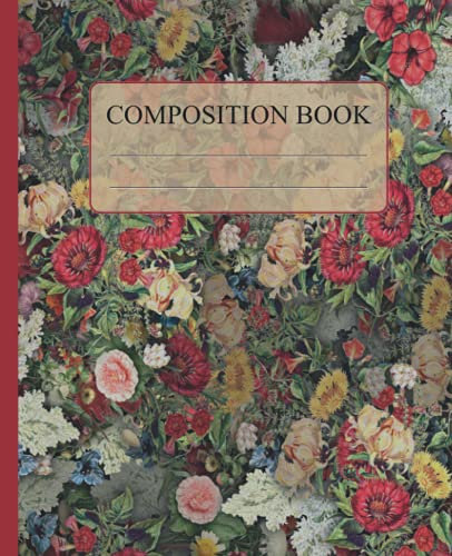 Composition Notebook: Superb vintage floral pattern | Vintage Composition Notebook College Ruled, 120 Pages, 7.5 x 9.75 | Vintage Composition