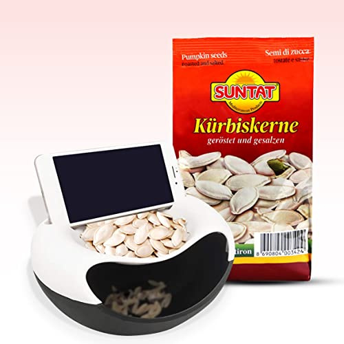MEIN BAZAR - SUNTAT - Kürbiskerne Set geröstet - gesalzen - ungeschält - 5x 200g + GRATIS Schale mit SNACKABLAGE