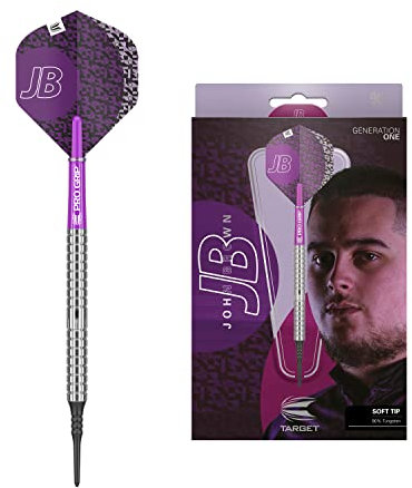 Target Darts John Brown G1 90% Tungsten Darts, 18G Soft Tip Dart Set, Professional Dart Sets, Pixel Tip, Electronic Soft Tip Darts Set