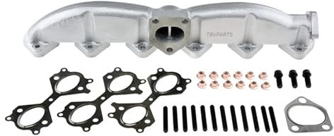 TBVPARTS Colector De Escape 325D 330D 525 530D 3.0D Colector Escape con Juego de Juntas y Tornilleria de Hierro Fundido X3 3.0D 11627788422 11622248166 18407788422