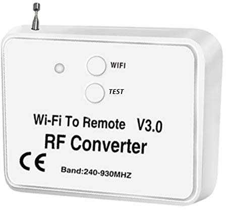 Lulaxy Télécommande Universelle sans Fil WiFi vers RF Convertisseur Téléphone à la Place de la Télécommande 240-930Mhz pour la Maison Intelligente Blanc