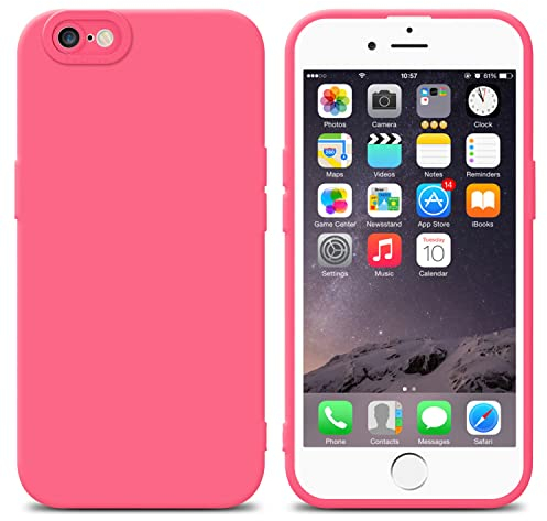 Cadorabo Hülle kompatibel mit Apple iPhone 6 Plus 6S Plus Schutzhülle TPU Silikon Case Liquid Design mit Kameraschutz Slim Kratzfest Gummi mit Rundumschutz Case Hülle für iPhone 6 Plus 6S Plus in Rot