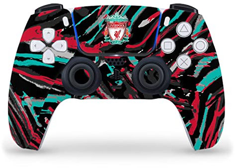 Head Case Designs Officially Licensed Liverpool Football Club Abstract Brush Art Vinyl Faceplate Sticker Gaming Skin Decal Cover Compatible With Sony PlayStation 5 PS5 DualSense Controller