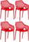 CLP XL-Bistrostühle Air I Stapelstühle Air Aus Kunststoff Mit 44 cm Sitzhöhe I Outdoor-Stühle Mit Wabenmuster, Farbe:rot