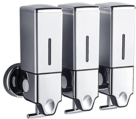 Soap Dispenser Wall Mounted,1500ml Triple Shower Gel Dispenser Shampoo and Conditioner Dispenser Refillable Pump Bottles for Bathroom,Hotel