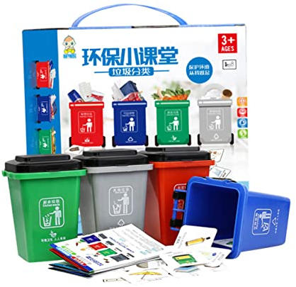 TOYANDONA 1 Juego De Botes De Basura De Juguete para Niños Bote De Reciclaje En Miniatura Juguete De Clasificación De Basura Juguetes Cubo De Basura para Vehículos En La Acera Mini
