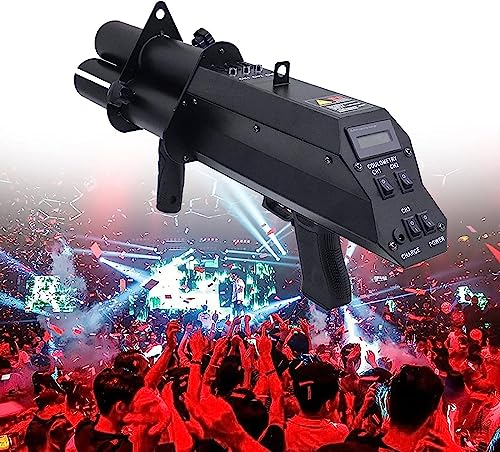 RayGenius Lanceur De Confettis, à Confettis éLectrique, Lanceur De Confettis, Machine à Effet De ScèNe LED Portable, Machine à Effet De Confettis pour Halloween。
