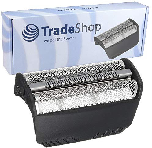 Trade-Shop Doppelscherfolie kompatibel mit Braun 7546, 7564, 7570, 7630, 7640, 7650, 7664, 7680, 7690, 7763 Elektrorasierer - Typ 30B + Rahmen, schwarz