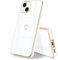 HopMore Phone Case for iPhone 15 Case Silicone for Girls Women, Soft Flexible TPU Case with Hearts Pattern Design Shell Slim Thin Shockproof Protective Cover for iPhone 15, White