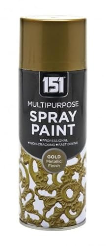 Inspired Essentials Multi-Purpose Spray Paint 400ml for Metal, Wood, Plastic, Walls, Aerosol Spray with Perfect Finish (Metallic Gold, Pack of 1)
