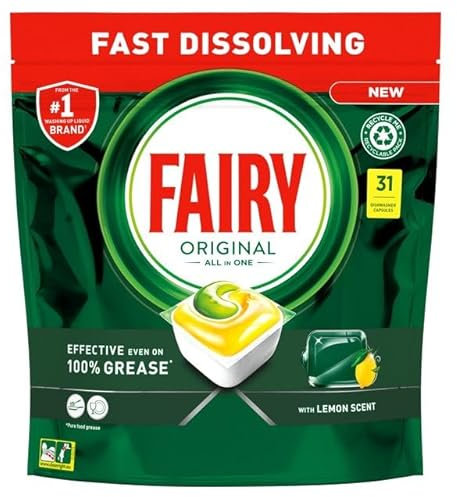 Fairy All-In-1 Dishwasher Tablets Lemon, 84 Tablets (6 x 14pc) PMP || 6 x189g Pack