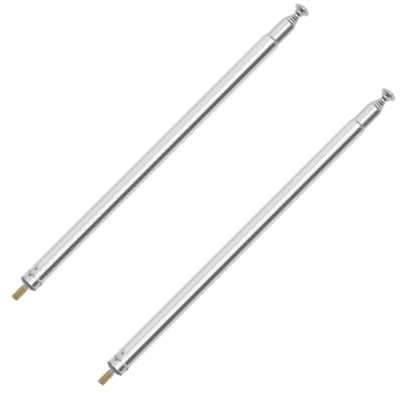 OTOTEC Lot de 2 antennes télescopiques à filetage M3 7 sections pour radio AM FM Radio TV RC voiture avion télécommande accessoire de rechange Longueur étirée 730 mm