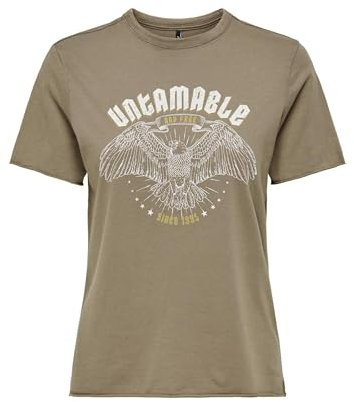ONLY Damen ONLLUCY REG S/S JRS NOOS Top, Walnut/Print:untamable,L