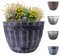 SG Traders Large Barrel Planter, Garden Plant Pot, Heavy Duty Half Barrel for Outdoors, Flower Herb Tree, Container with Drainage Holes, Large Plant Pots Garden, Beijing Barrel Gold, D 52cm x H38cm