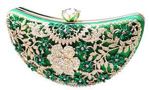 CORIOS Diamantes de Imitación Clutch para Mujer Bolsa de Noche de Lentejuelas Bolso de Boda Bolso de Fiesta Pequeña Bolsos Bandolera con Cadena Elegante Banquete Fiesta Bolso de Hombro Verde