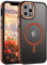 GaoBao für iPhone 12 Pro Max Hülle, Handyhülle iPhone 12 Pro Max Kompatibel mit MagSafe Kabellosem Laden, Durchscheinende Matte Magnetische Stoßfeste Schützende Hülle für iPhone 12 Pro Max, Orange