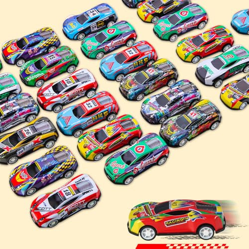 TGXLAK Pull Back Cars for Kids - 27 Pcs Metal Diecast Small Cars, Pinata Fillers for Boys Girls Toddlers Birthday Party
