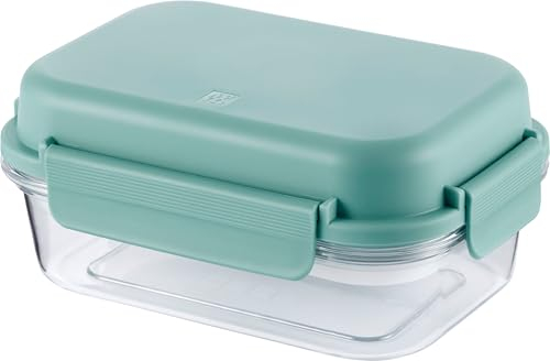 Zwilling Lunchtime Lunchbox, Brotdose mit Fächern und Kühlakku, auslaufsichere Bento Box, für Schule, Arbeit, Picknick, Reisen, Camping, 21 cm x 15 cm, 1 l, grün