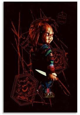 Chucky Vintage-Horror-Film-Poster, Leinwand-Poster, Wandkunst, Dekoration, Wohnzimmer, Schlafzimmer, Dekoration, Poster, 20 x 30 cm, ungerahmter Stil