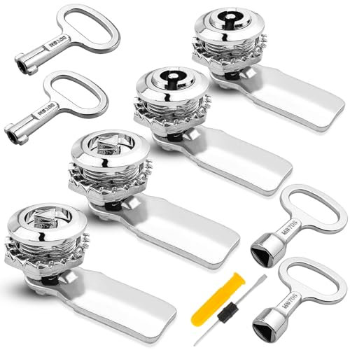 SDwfxd 4 Pcs Cerradura Buzon, Cerradura Taquilla Multifunción Cerradura Contador Electrico con Llave, Triangular Contadores Agua Cerraduras de Leva Aleación de Zinc para Armario Electrico