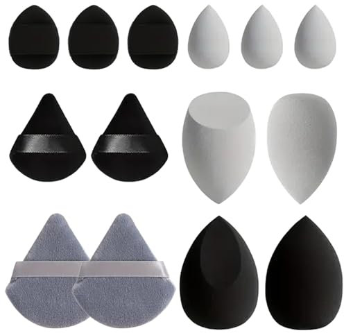 14 Pièces Éponges De Maquillage - Beauty Bl-ender Set, Kit Éponges De Maquillage Et Houpettes, Éponge Fond De Teint Éponge Maquillage, Mélangeur De Beauté Éponges De Fondation Pour Femme, Petite Amie