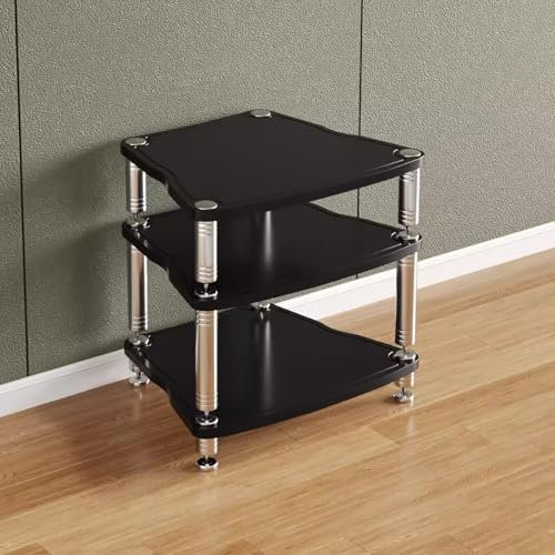 audio rack hifi regal Kleiner 3-stufiger Entertainment-Center-Ständer – Eck-TV-Center-Aufbewahrungsschrank für Stereokomponenten – HiFi-Racks und -Ständer, Audio-Rack für Wohnzimmer, Gaming, Aufnahmer