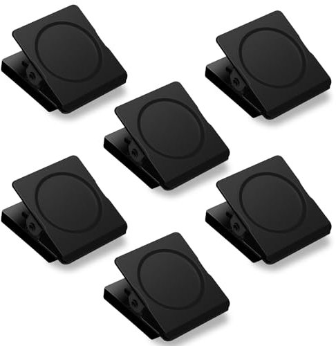 GUOKOFF Magnetklammern, 12 Stück Magnetische Clips, Kühlschrank Magnetische Clips, Magnetische metallklammern für Whiteboard, Büro, Zuhause, Küche, Schul