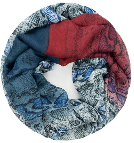 Gloop Damen Schal leichter Loop Schlauchschal Tuch Viele Farben, Schal, Tuch mit Leo Muster