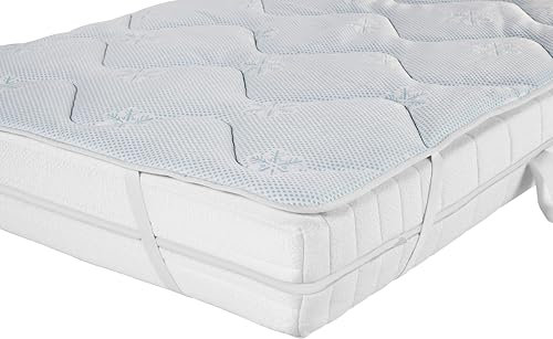 XDREAM Matratzenauflage mit Kühleffekt | atmungsaktiver Topper, Matratzenschoner für Matratzen bis 30cm | Matratzenschoner gegen Schwitzen | waschbar 40 Grad | Allergiker geeignet | 90 x 200 cm