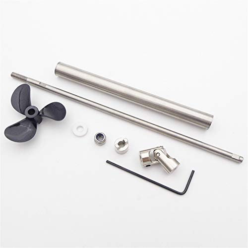 QASULER 4mm Bootsantriebswelle 35cm 3-Blatt 38mm Propellerkupplung Kit RC Boot Modell Maßstab Marine Spielzeugboot DIY Holzboot Außenbordpropeller(L25cm Coupler 6.0mm)