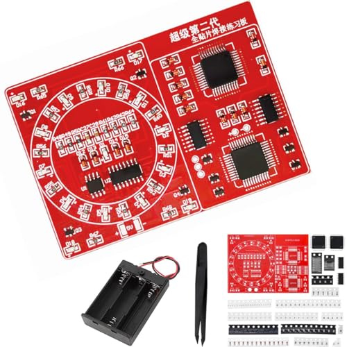 DAOKAI DIY SMD/SMT Components Practice Board Soldering Practice Kit Turntable Flowing Water Lamp DIY Soldering Skill Training Board for Competition Experiment, 5V