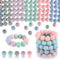 ASTARON 100 Pcs 15mm Silicone Beads for Keychain Making, Light Pink Purple Blue Round Beads for Bracelets Crafts Beadable Pens Decorations Jewelry Making Party Favors Supplies