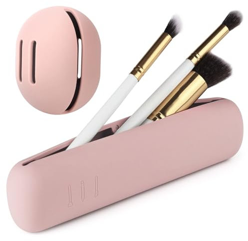 deegbbyi Make Up Pinsel Tasche Travel Essentials, Tragbarer Kosmetiktasche, 1stk Make Up Pinsel Aufbewahrung und 1stk Beauty Blender Case, Kosmetik Organizer, für Reisen Aufbewahrung
