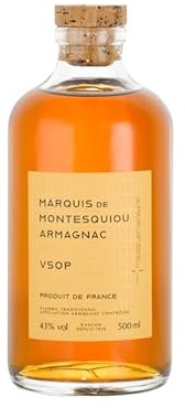 MARQUIS DE MONTESQUIOU - VSOP - Armagnac - Origine : France/Gascogne - Alcool : 43% - Notes de Vanille & épices douces 50cl