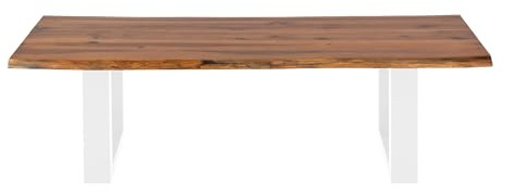 SAM Esszimmerbank Dallas 160x40 cm Akazie Cognac U-Gestell Weiß