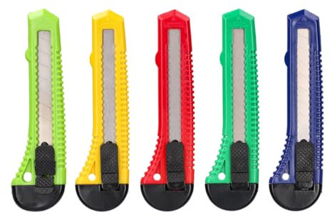 ToolSpace Lot de 30 Cutters Professionnels Largeur de Lame 18 mm Couteau à Tapisser en Acier Inoxydable Poignée Ergonomique, Blocage Couteau à Carton Cutter pour Papier Peint, de Coupe