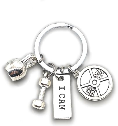 Zynara Schlüsselanhänger Gym Glücksbringer, Schlüsselanhänger Hantel, Kettlebell, Fitnesstrainer Geschenk für Männer, Frauen