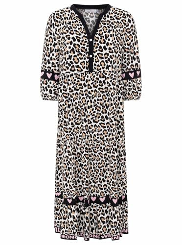 Zwillingsherz Maxikleid Damen Kleid Sommerkleid Classic Leo & Leo Love Viskose