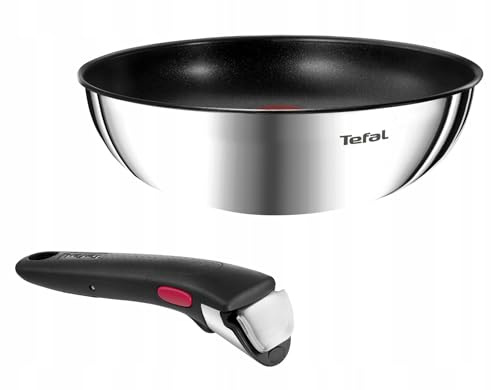 Tefal Ingenio Emotion Wok Pfanne mit Abnehmbarem Griff, Durchmesser 26 cm, Antihaftbeschichtung, 2-teilig