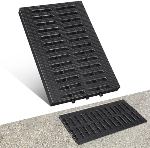 Plastic Drain Cover Grate for Kitchen Sink and Outdoor Trench | Grid Structure, Black Finish, Garage and Parking Lots, High Hardness, Bearing Capacity, Easy Cleaning