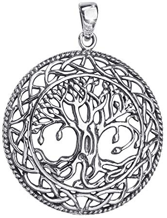 MATERIA 925 Silber Anhänger Lebensbaum antik - Keltischer Schmuck Anhänger Baum des Lebens #KA-96