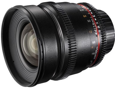 Walimex Pro 16mm 1:2,2 VDSLR Video- und Foto Weitwinkelobjektiv für Nikon F Objektivbajonett schwarz ( für APS-C Sensor gerechnet, IF, inkl. Schutzdeckel)