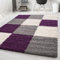 Carpetsale24 Hochflor Teppich Shaggy kariert 120x170 cm Violett, weich & flauschig, modernes Karo Muster, rechteckig, perfekt für Wohnzimmer oder Schlafzimmer, stilvoll & bequem
