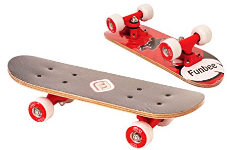Funbee-OFUN247R Mini skate en madera 17 pulgadas rojo ruedas pvc 50x36mm, color multicolores, (Darpeje OFUN247R) , color/modelo surtido